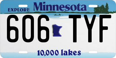 MN license plate 606TYF