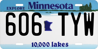 MN license plate 606TYW