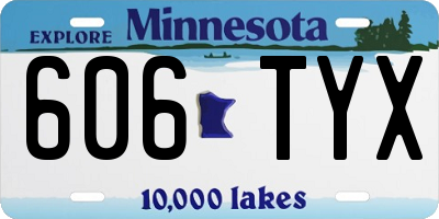 MN license plate 606TYX