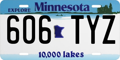 MN license plate 606TYZ