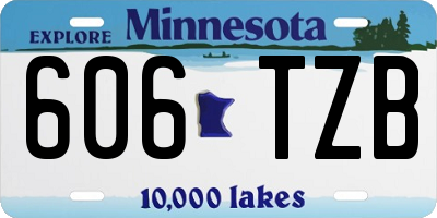 MN license plate 606TZB