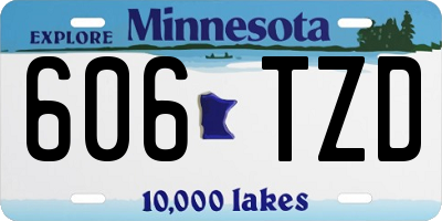 MN license plate 606TZD