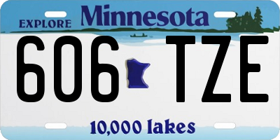 MN license plate 606TZE