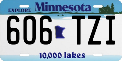 MN license plate 606TZI