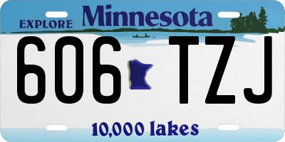 MN license plate 606TZJ