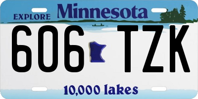 MN license plate 606TZK