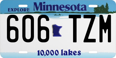 MN license plate 606TZM