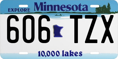 MN license plate 606TZX