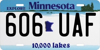 MN license plate 606UAF