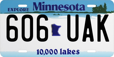 MN license plate 606UAK