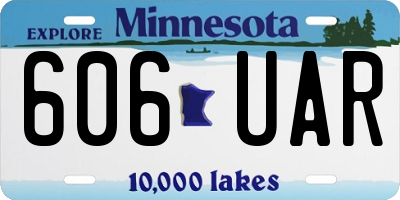 MN license plate 606UAR