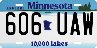 MN license plate 606UAW