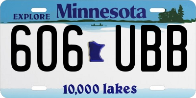 MN license plate 606UBB