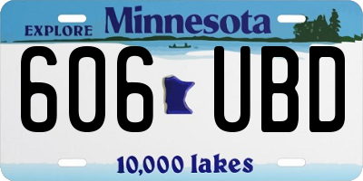 MN license plate 606UBD