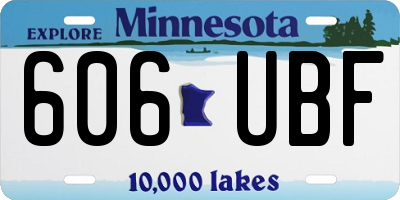 MN license plate 606UBF