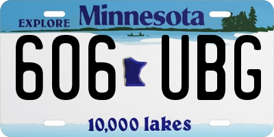 MN license plate 606UBG