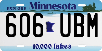 MN license plate 606UBM