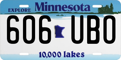 MN license plate 606UBO