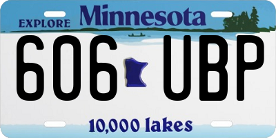 MN license plate 606UBP