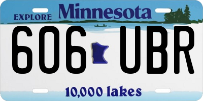 MN license plate 606UBR