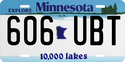 MN license plate 606UBT