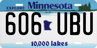 MN license plate 606UBU