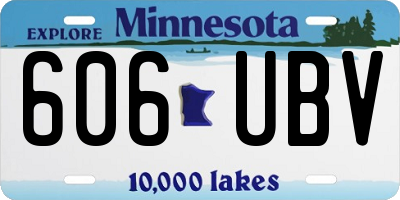 MN license plate 606UBV