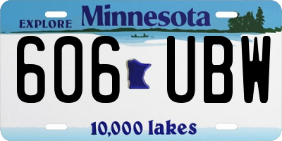 MN license plate 606UBW