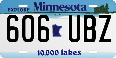 MN license plate 606UBZ