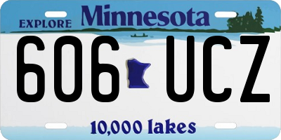 MN license plate 606UCZ