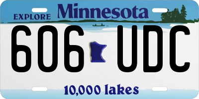 MN license plate 606UDC