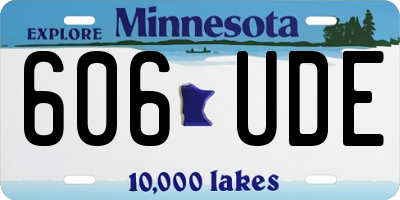MN license plate 606UDE