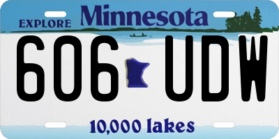 MN license plate 606UDW