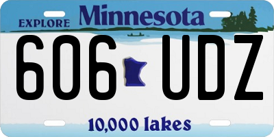 MN license plate 606UDZ