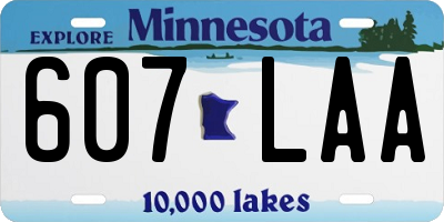 MN license plate 607LAA