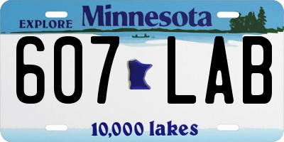 MN license plate 607LAB