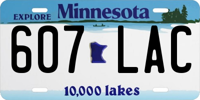 MN license plate 607LAC