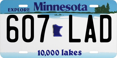 MN license plate 607LAD