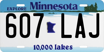 MN license plate 607LAJ