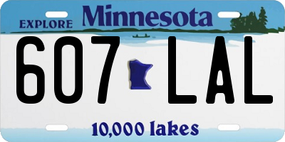 MN license plate 607LAL