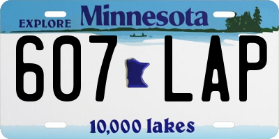 MN license plate 607LAP