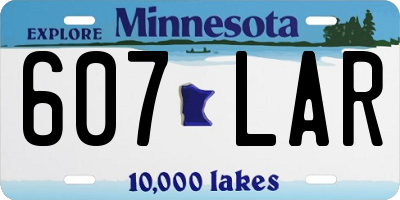 MN license plate 607LAR