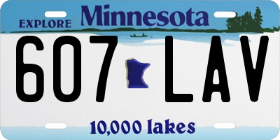 MN license plate 607LAV