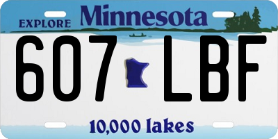 MN license plate 607LBF