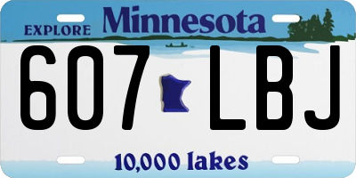 MN license plate 607LBJ