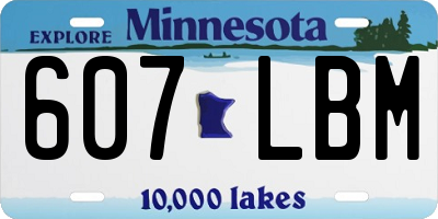 MN license plate 607LBM