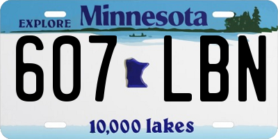 MN license plate 607LBN