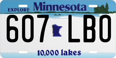 MN license plate 607LBO