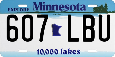 MN license plate 607LBU