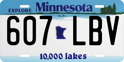 MN license plate 607LBV